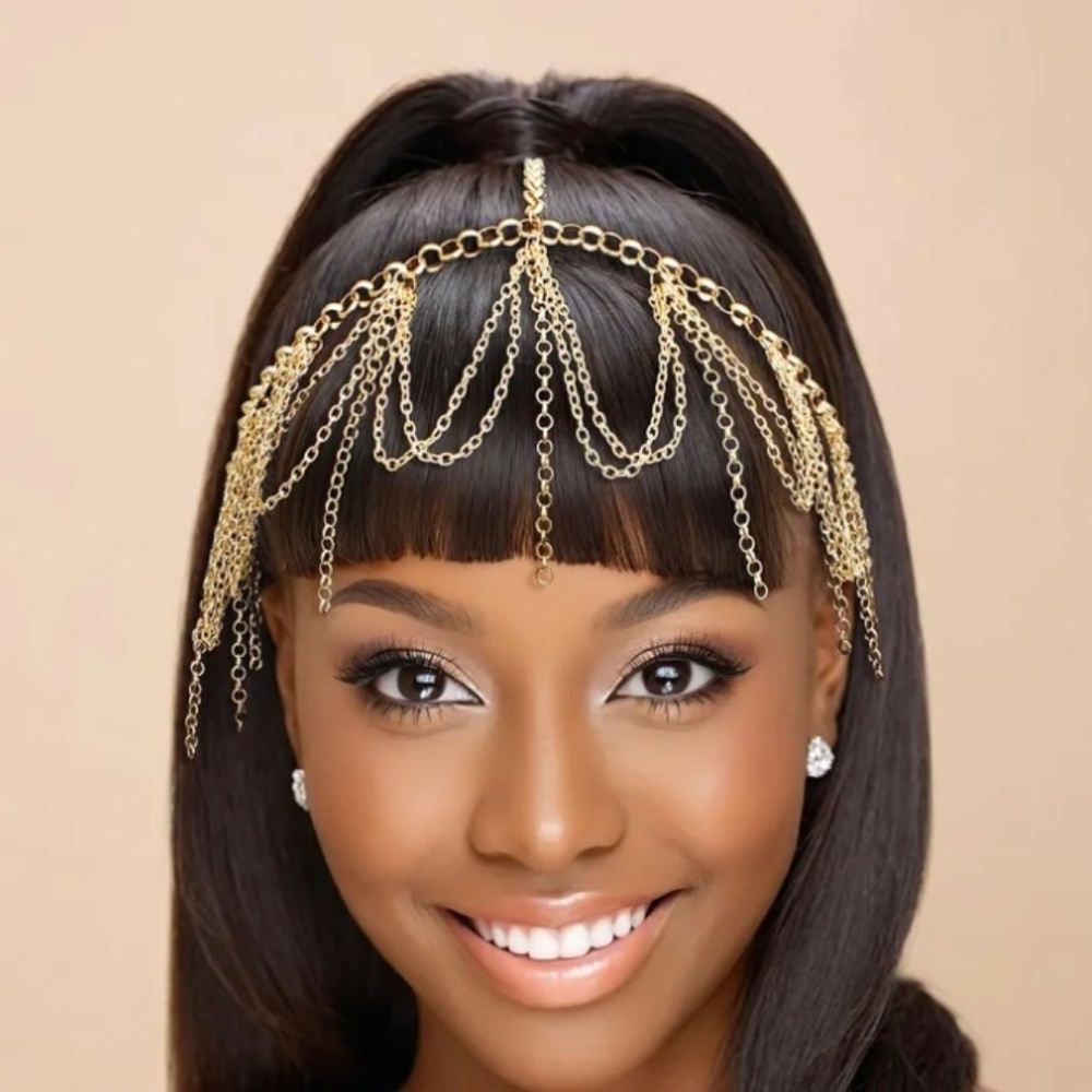Head Chain Gold Draped and Drop Chains Women